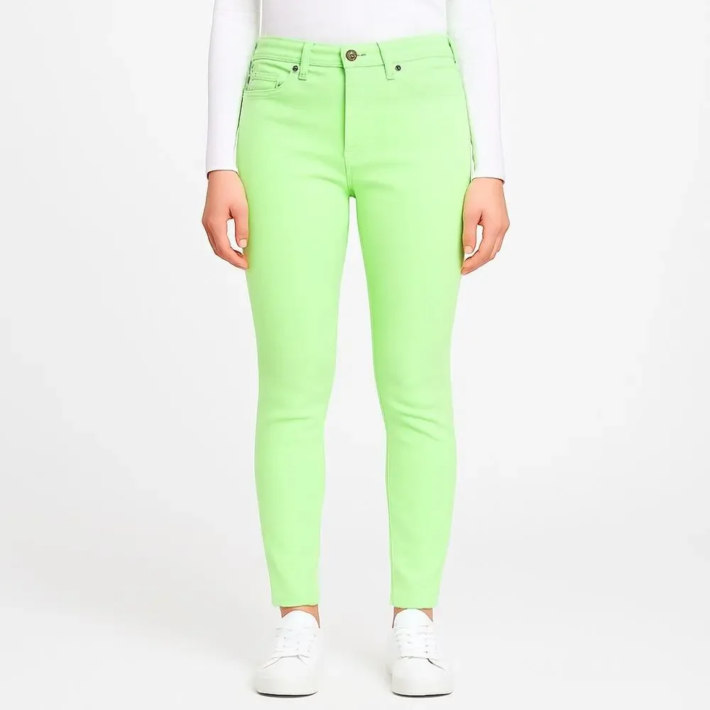 CURRENT / ELLIOT Lime Green The Stiletto Denim Skinny Jeans